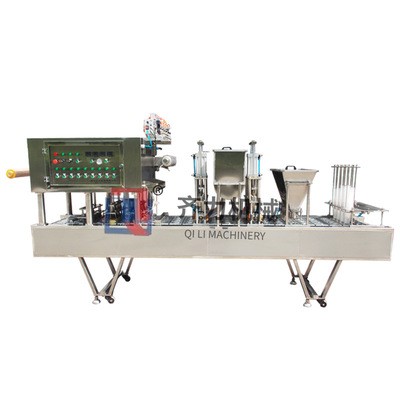 全自動灌裝封口機(jī) 連續(xù)八寶粥灌裝封口機(jī) 奶茶液體酸奶封口機(jī)