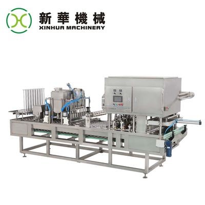 全自動塑料果凍杯液體膏體固體酸奶巧克力冰淇淋全自動灌裝封口機(jī)