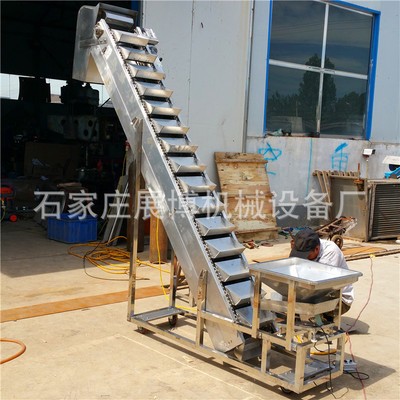 訂做不銹鋼傾斜斗式提升機食品添加劑挖斗上料機轉斗式鏈條輸送機電議