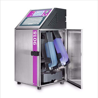 法國依瑪士9018袋盒小字符油墨高速噴碼機UV流水線生產日期打碼機