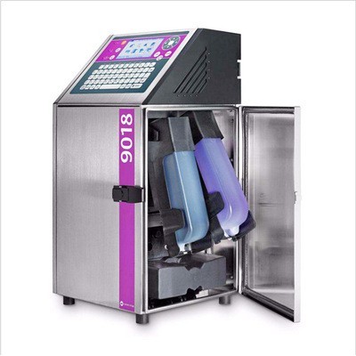 法國依瑪士9018袋盒小字符油墨高速噴碼機UV流水線生產日期打碼機