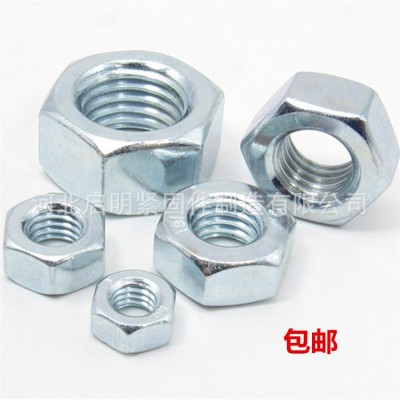 4.8級鍍鋅螺帽m8 m10 m12 m16 m18 m20-M30 GB52國標鍍鋅六角 螺母