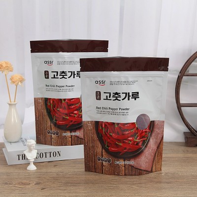 韓式辣醬辣椒粉自立自封包裝袋真空鋁箔局部透明復合八邊封袋
