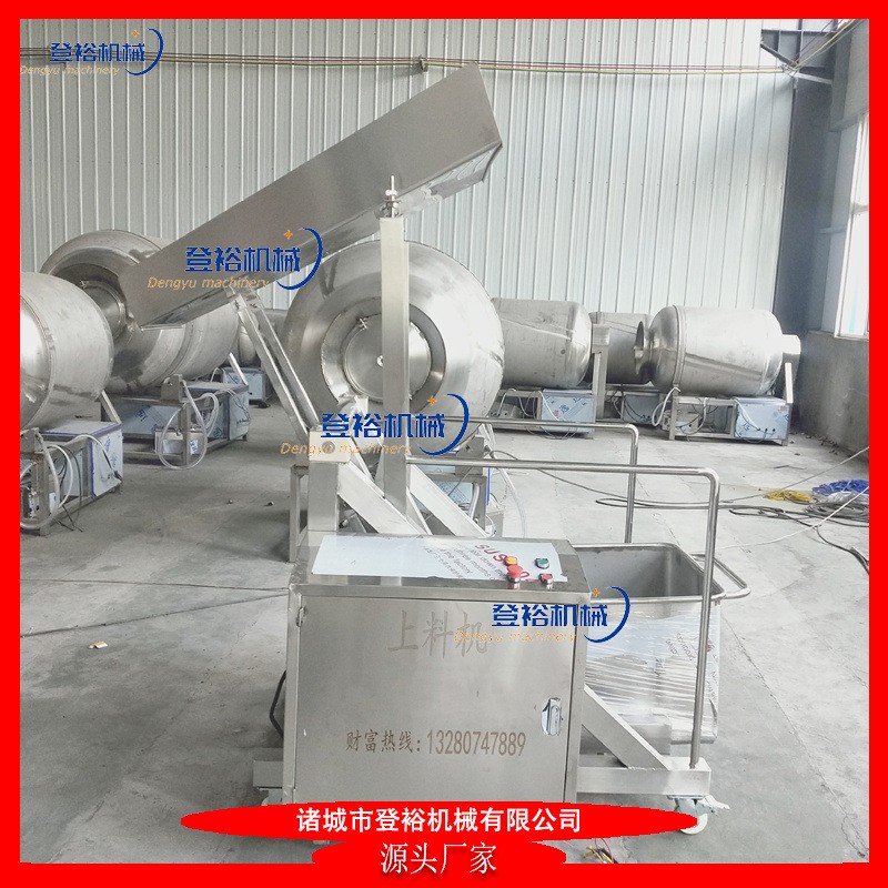 不銹鋼食品上料機 自動化滾揉機上料設備 液壓翻斗式肉類送料機