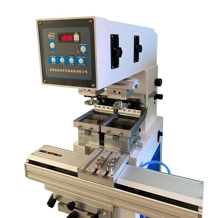 廠家供應(yīng)水龍頭生料帶筆電子鞋服小型立式環(huán)保雙色油盆油盅移印機(jī)