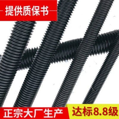 國標發黑8.8級 通絲桿 通絲牙條 全牙螺紋桿M6M8M10M12M14M16M48 5件