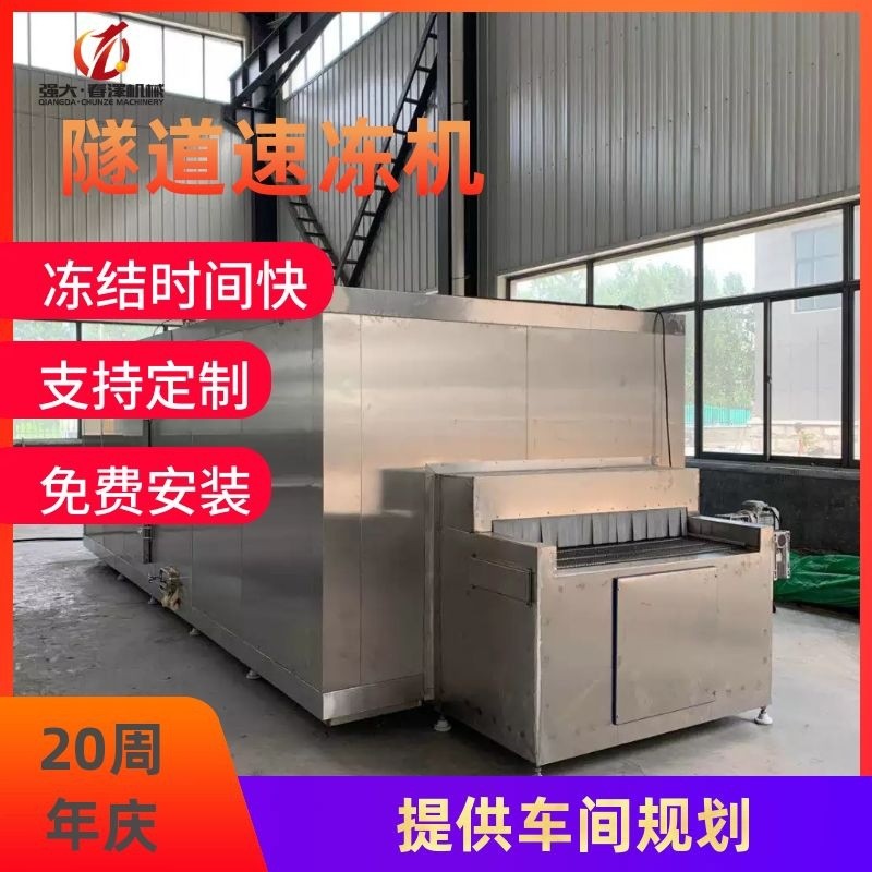 果蔬隧道式速凍機 預制菜快速冷凍鎖鮮設備 肉串擺盤速凍裝置