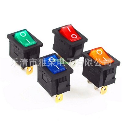 船型開關KCD1 21*15MM12V帶LED燈 三腳醫(yī)療器械翹板開關  100個