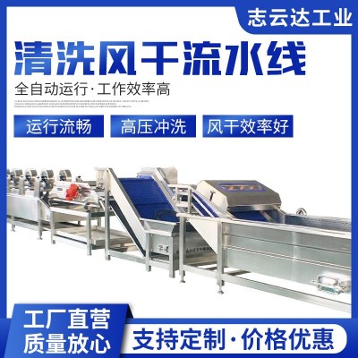 全自動果蔬清洗風(fēng)干線設(shè)備 苦菜清洗流水線 萵苣清洗流水線設(shè)備