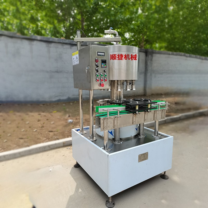 半自動轉盤白酒灌裝機 紅酒料酒液體灌裝設備油類精準定量灌裝機