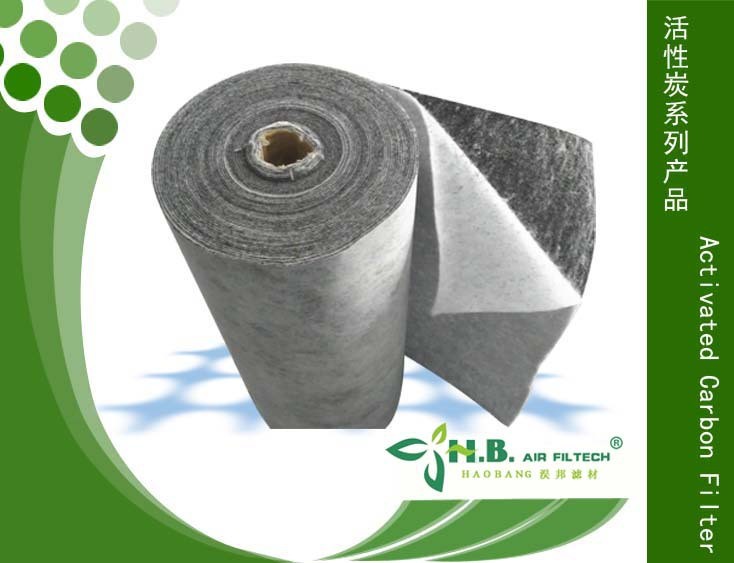 高效活性炭復(fù)合濾布無紡布灰色夾碳布針刺棉黏貼碳纖維布空調(diào)碳布