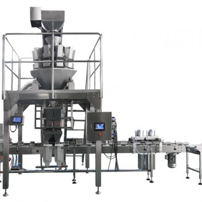 煒麟小顆粒堅果5-20KG大重量全自動喂料定量充填裝箱包裝生產線